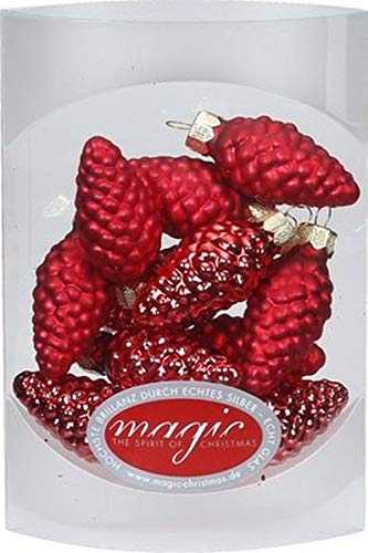 Deko Zapfen aus Glas rot Glanz - rot matt