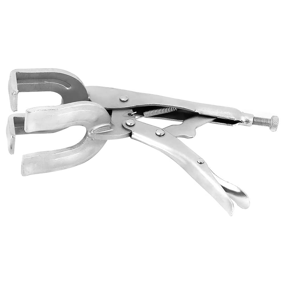 DEKTON DT20335 Welding Locking PLIER Silver 10",250MM,Adjustable Screw,HARDERED Steel,PRECISON Teeth,Heavy Duty - Image 4