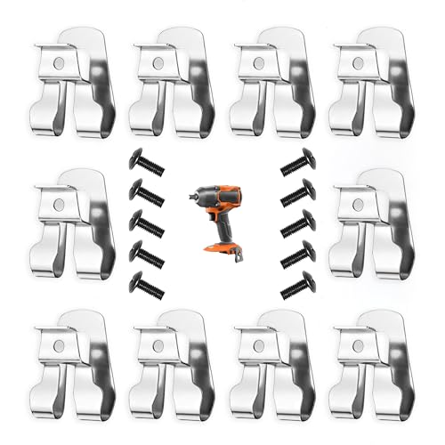 10-Pack Belt Clip with Screws, Replacement for Ryobi 633586002 and and 636181001,Compatible with Ryobi Ridgid...