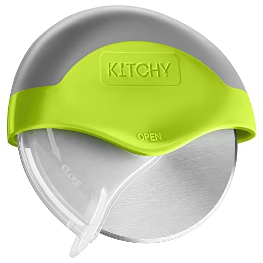 Kitchy Pizza Cutter Wheel with Protective Blade Guard, Super Sharp and Easy To Clean Slicer, Stainless Steel (Green)