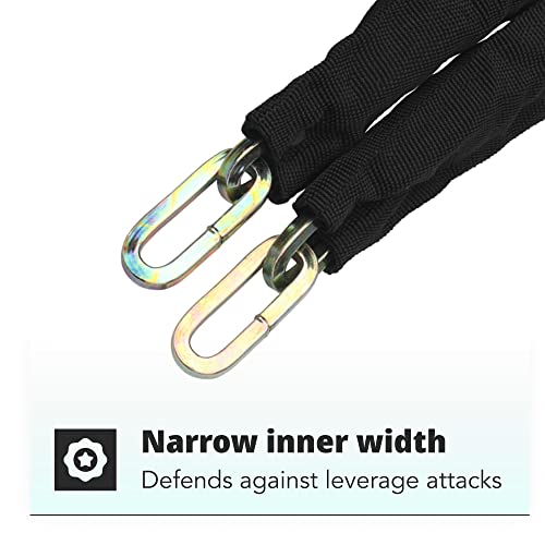 H&S Heavy Duty Bike Or Motorcycle Lock & Chain - Anti-Theft 6Mm X 1.2M Security Chain And Padlock With 5 Key Set #TOP2