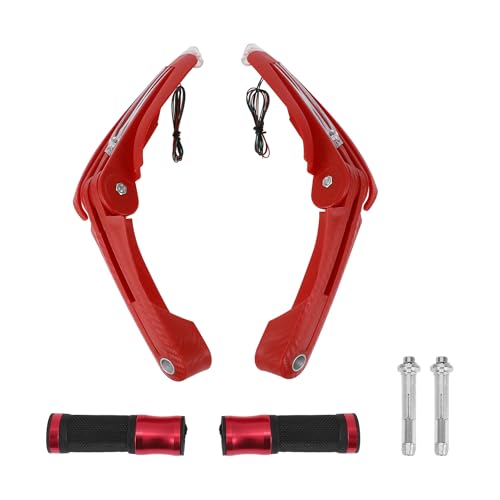 Poignées de moto anti-vibration en aluminium et caoutchouc rouge 22/24mm