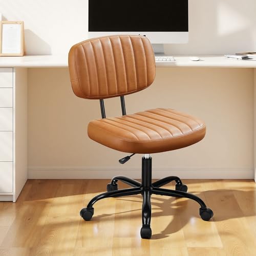 Swivel Rolling Office Chair Armless Pu Leather Van Review