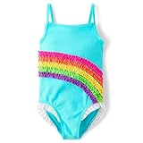 Gymboree,and Toddler One Piece Swimsuit,Rainbow Teal,6