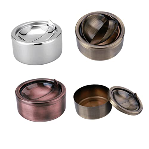 Cabilock Elegante Posacenere Con Finitura in Rame E Coperchio Posacenere Di Capacità Antivento E Facile Da Trasportare