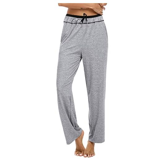 Sykooria Träningsoverallbyxor dam plusstorlek vardagsbyxor med fickor, damer raka breda ben leggings bootcut sportbyxor för pilates gym yoga löpning träning joggingbyxor, 2# Grå, M