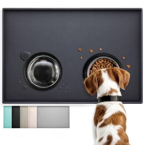Conlun Napfunterlage Hunde und Katzen Futtermatte 48x30 cm...