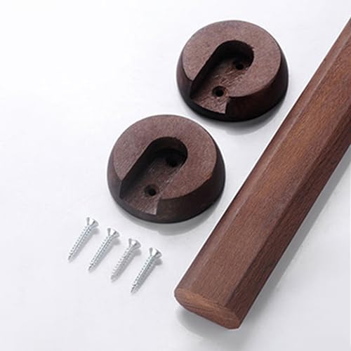 LXLZYXSF Barra para Armario Oval Barra De Armario con Soportes Y Tornillos, Madera Maciza Barra De Cortina para Puerta, Barra para Colgar Ropa - Cortable & Longitud Personalizable(98cm/38.6in L)