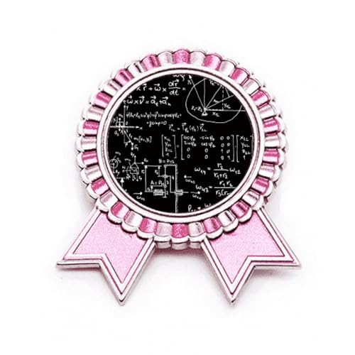 Broche Matrix formulas mathématiques médaille rose winner award medal en métal pour sac et vêtement