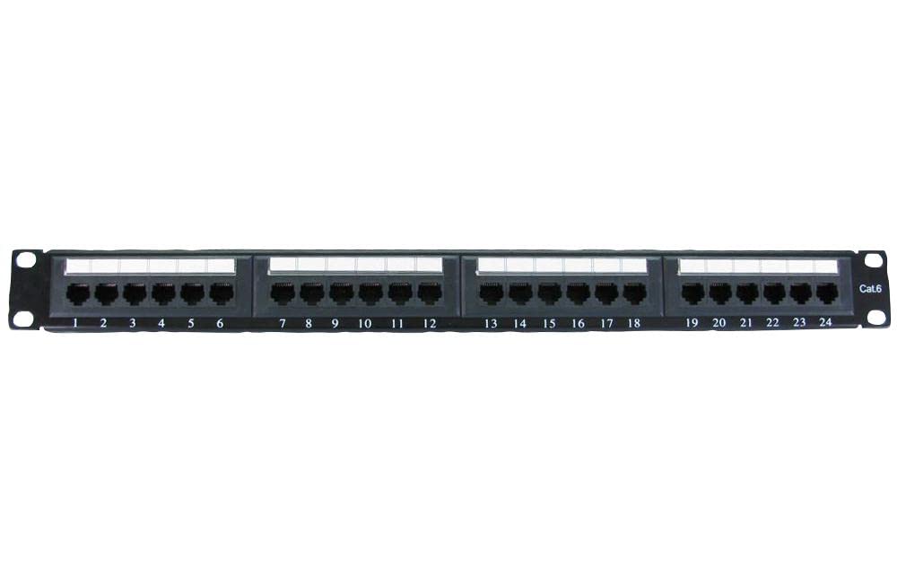 Patch Panel, CAT 6, 1U, 24 porte, Connettori per pannelli patch, Qtà X 1