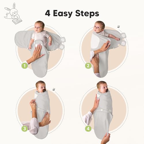 Image of KeaBabies 3-Pack Swaddles for Newborns, Girls, Boys with Hats - Organic Soft Baby Sleep Sacks, Breathable Baby Swaddle 3-6 Months Beanies Set, Premie Infant Sleep Sack 0-3 Months (Shifts)