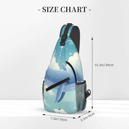 Ocean Whale Multi Functional Adjustable Single Shoulder Crossbody Bag,Casual Chest Bag, Suitable For Daily Travel,Unisex3