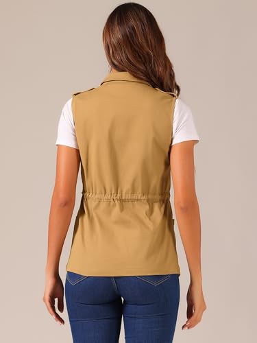 Allegra K Women's Zip Up Sleeveless Jacket Utility Anorak Outwear Cargo Vest4