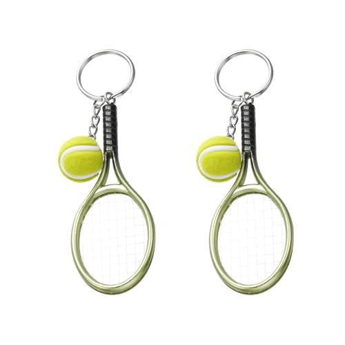 2 Teclas De Raqueta De Tenis, Remolques De Elementos Deportivos, Coles Creativos De Tenis De Tenis, Remolques para La Decoración del Empaque (Verde).