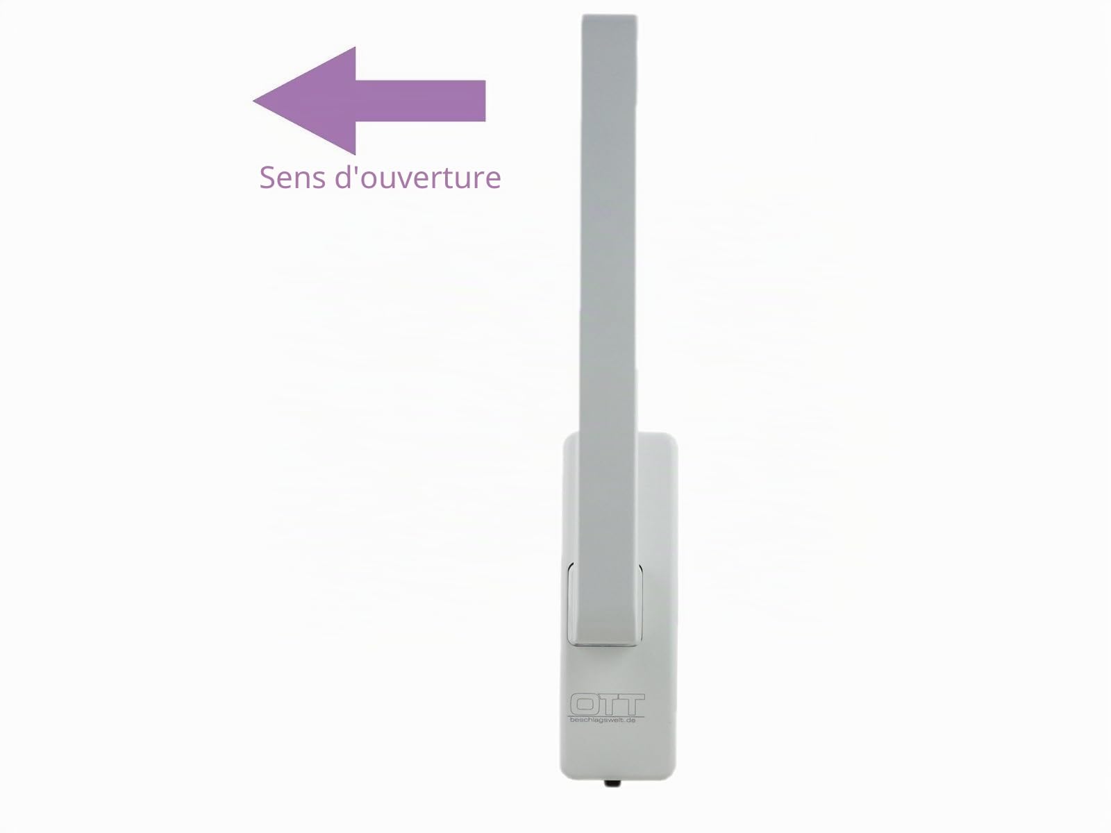 GU 34225 Poignée de porte coulissante PSK Dirigent 966 avec dispositif de verrouillage 30152 à droite blanc K-20179-00-R-7 beschlagswelt Ott