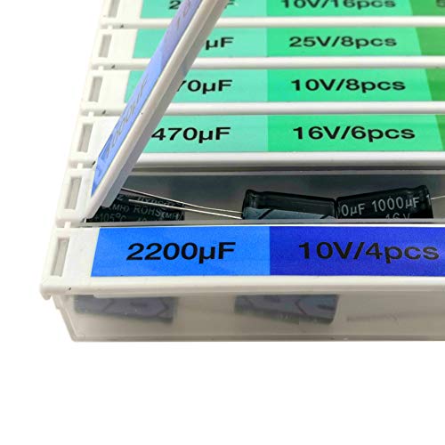 Eeeee 0.1Uf－2200Uf Capacitors 20 Value 304Pcs Individual Box Lid Electrolytic Capacitor Assortment Kit For Industrial Electrical And Arduino #TOP3