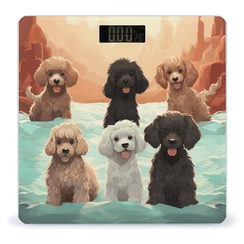 Báscula Digital Poodles Dogs 180kg con Display LCD miniatura 1
