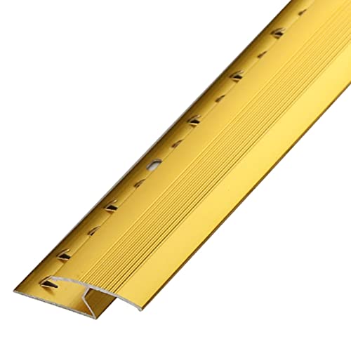 Carpet & Floor Edging Trim Strip, Metal Transition Bar - Carpet To Wood Floors/Tiles To Carpet, 35Inch Long Seams Strips, Easy To Install (Gold) #TOP2