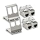 FGB 10Gbps 4x CAT 7 Keystone Jack Modul mit 2x 2-Port Hutschienenadapter - Werkzeuglos LSA - Metall STP Schirmung RJ45 Buchse Snap-In Montage für 35mm Hutschienen - Ethernet LAN Netzwerk Switch