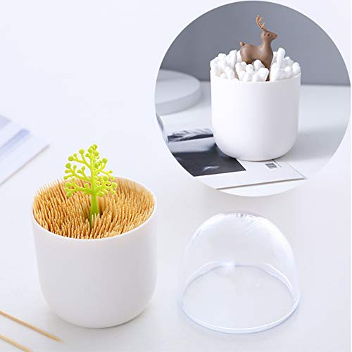 Qtip and Toothpic Holder, Cotton Ball Holder, Q-tip Dispenser Apothecary Jars Bathroom, Acrylic Cotton Swab Holder Organizer Container for Q-Tips, Cotton Rounds, Balls, Cotton Swabs, Makeup Sponges - Thumbnail 4