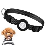 Compatible with Airtag Dog Collar, Adjustable Air Tag Dog Collar with Durable Quick Snap Buckle, Imitation Nylon Dog Collar with Waterproof Apple Airtag Holder for Small Dogs (S（6