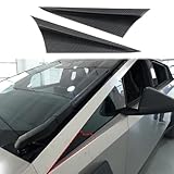 Fewshaw Carbon Fiber Style Front Side Window Triangle Cover Trim Exterior Accessories for Tesla Cybertruck (Matte Surface)