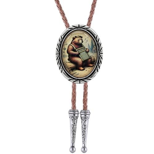 Image of Jeilwiy Bolo Tie for Men Western Cowboy Gothic Bolo Tie Necklace Halloween | Glow in Dark Bolo Tie for Men Women, 3D Halloween Bolo Tie, Gothic Western Ties, String Ties for Men Rodeo Leather Necktie