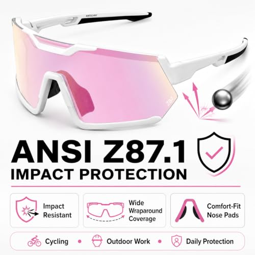 Image of Photochromic Z87 Safety Sports Sunglasses for Men Women, ANSI Z87 TR90 Frame UV400 Protection for Running Cycling