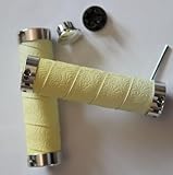Bike Handlebar Grips with Shock-Absorbing EVA Foam & Eco-Friendly TPU Double Lock 130/130mm Fit 22.2mm (7/8') for Mountain Bike Road Bicycle Many Types (Chinese Style Yellow Cloud Pattern)