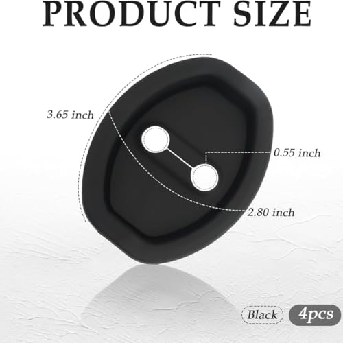 Image of Car Door Noise Reducer Buffer Pads, Silicone Latch Cover, Shock Absorption, Anti-Rust, Universal Door Lock Cover, Bumper and Sill Protector, 4 Pieces
