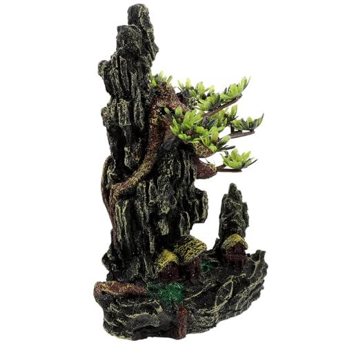 BETOOKY Rama de Árbol Artificial de Resina para Terrarios y Acuarios, Decoración para Reptiles y Peceras, Accesorio Estable y Detallado para Hábitat de Dragón Barbudo, Tamaño 135