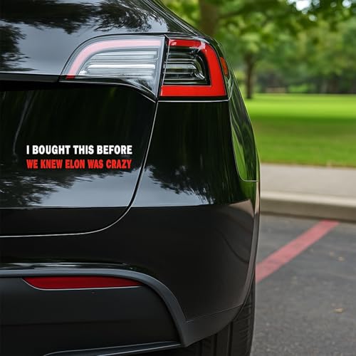 Image of 2 Pack Anti Elon Bumper Magnet, I Bought This Before We Knew Elon was Crazy Car Magnetic Sticker, Vintage Pre Madness Edition Removable Magnet for Vehicles