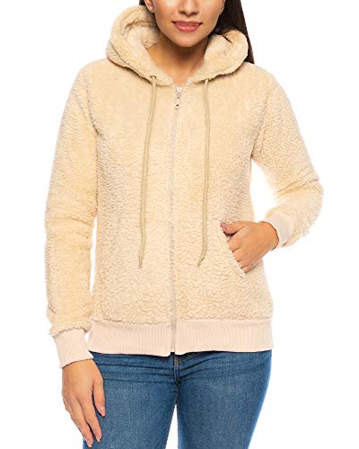 Damen Teddyjacke Mit Kapuze - Flauschige Fleecejacke Für Herbst & Winter