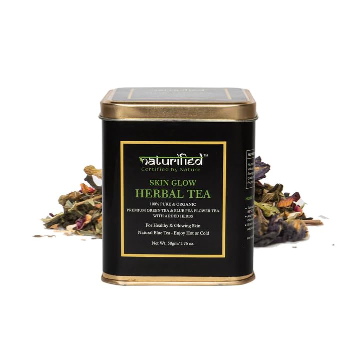 Naturified | Certified By Nature | Skin Glow Herbal Tea | 100% Pure & Organic | Premium Green Tea & Blue Pea Flower with added Herbs | For Healthy & Glowing Skin | Natural Blue Tea - Enjoy Hot or Cold (B0C8CLQB73) Amazon Price History, Amazon Price Tracker