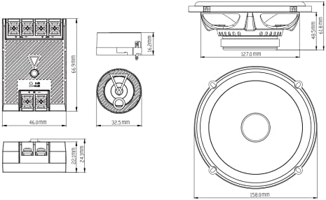 JBL Stage3 607C - 6,5" 16,5 cm 250 W 2-drożny system głośników komponentów drzwi