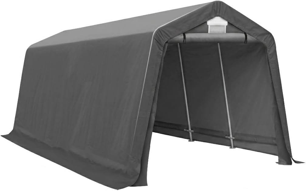 GARTOO 6' x 7' Outdoor Storage Shelter Shed Part - Includes Front/Back Door & Cover Replacement Kit, Dark Grey (Frame Not Included, for GARTOO Models Only)