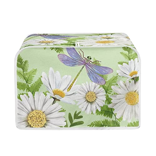 ZDCUSTOM Dragonfly Print Function Oven Cover,Toaster Cover 4 Slice Light Green, With Removable Bottom,Dust and Fingerprint Protection.Great Gift for Women