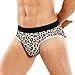 EtherSpher Fashion Leopard Off White Brown Man's Sport Panties One-piecing Hip Design Panties Comfort Color, Fashion Leopard Off White Brown, Medium
