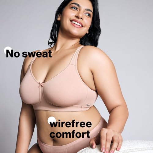 Image of NYKD NYB105 Wirefree Cotton No Sweat Breast Seperating Non-Padded Full Coverage Bra for Women (Available in Plus Size)
