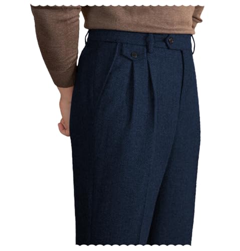Mens Pants Tweed Herringbone Vintage Dress Pant Trousers Regular ...