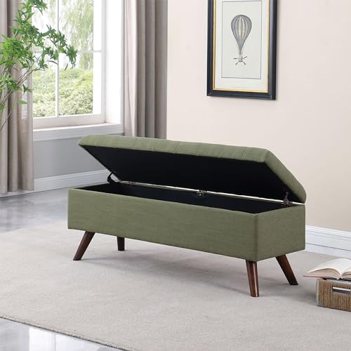 HomePop Modern Storage Bench, Green Large