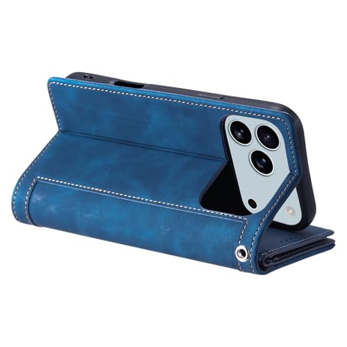 Étui iPhone 17 Pro Max antichoc portefeuille en cuir marron