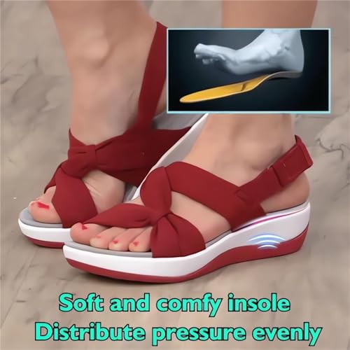 Women's Summer Sandals Orthopedic Arch Support Walking Shoes Casual Orthotic Low Platform Wedges Sandals With Back Strap2