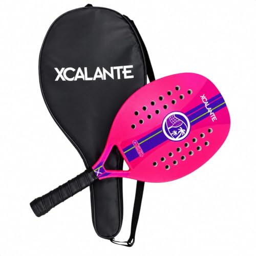 Raquete Para Beach Tennis Profissional Em Fibra Carbono Com Capa Protetora (Rosa)