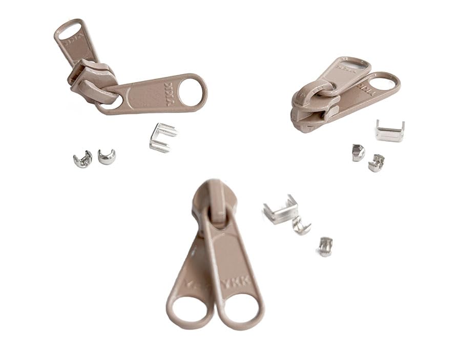 Kit de réparation fermeture éclair nylon YKK #573W authentique fabriqué aux USA couleur beige