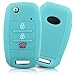 ASARAH Premium Silikon Schlüsselhülle kompatibel mit Kia, Schutzhülle Autoschlüssel Cover - Leuchtend Blau KI 3BKB-b
