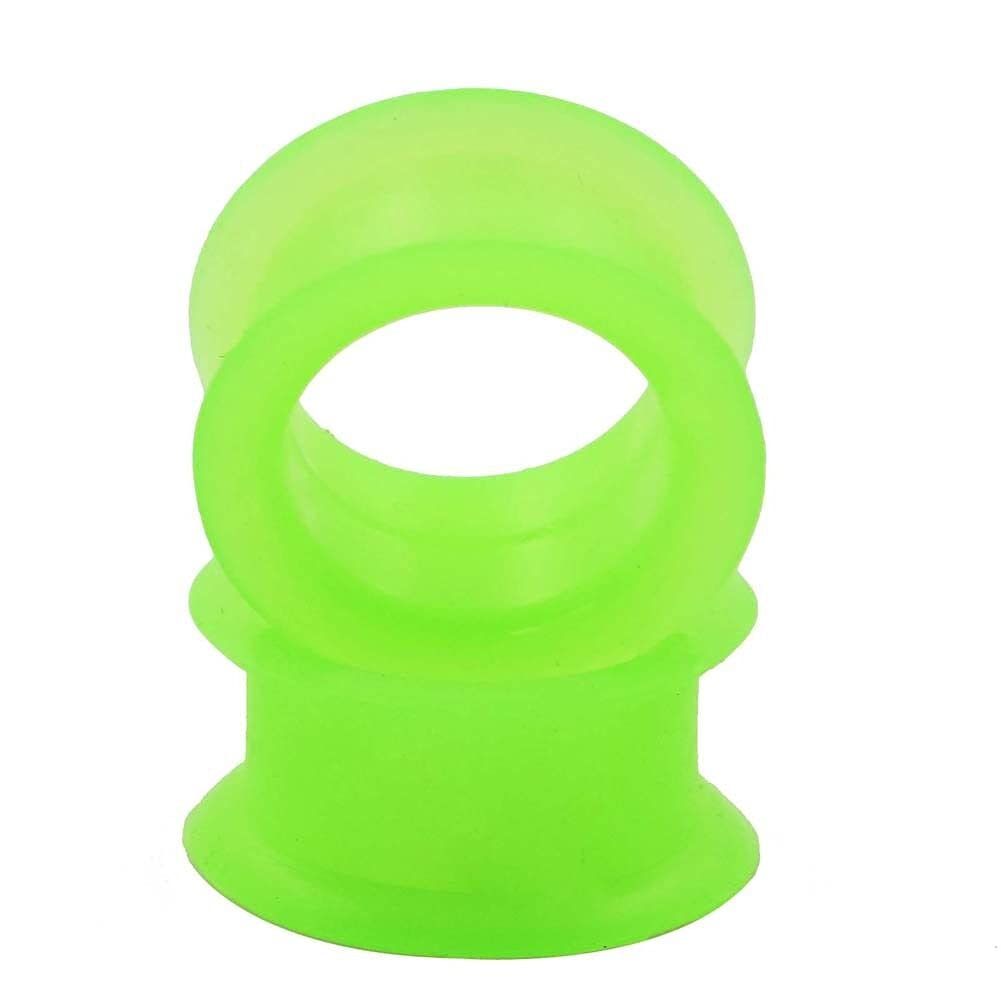 Dilatadores de silicona verde de 25mm con acabado flexible y cómodo para oreja 6