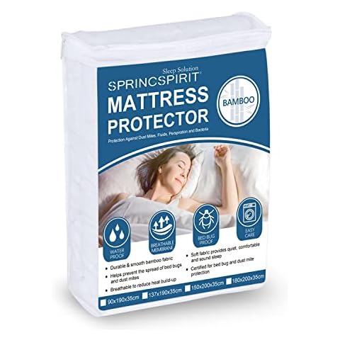 King Size Mattress Protector Waterprrof, Bamboo Terry Towel Mattress Cover, Ultra Soft, Breathable,Soft and Smooth Cover
