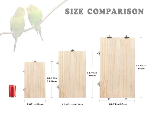 Image of Large Bird Perch, Wooden Platform, Bird Playground, Parakeet Shelf Stand Platform, Bird Perches for Cage, Cage Accessories for Parrots, Rats, Chinchillas, Hamsters, Squirrels, Sugar Gliders