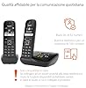 Gigaset AS690A Duo Telefono Cordless, 2 Portatili + Segreteria, Vivavoce Alta Qualità, Tastiera Illuminata ed Ampio Display, Lista Chiamate Fatte, Ricevute e Perse [Versione Italiana]